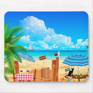 Tropical Beach Mouse Pad