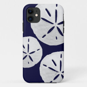 Tropical Beach Navy Blue White Sand Dollars iPhone 11 Case