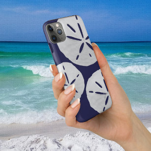 Tropical Beach Navy Blue White Sand Dollars Case-Mate iPhone Case