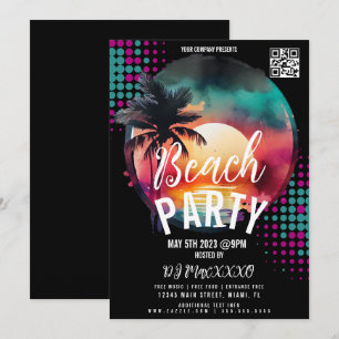 Tropical Beach Night Event Party Bar Club Flyer Invitation