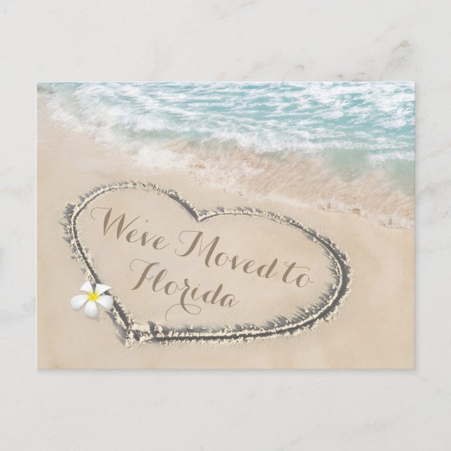 Tropical Beach Nouvelle Adresse Moving Faire-part (Devant)