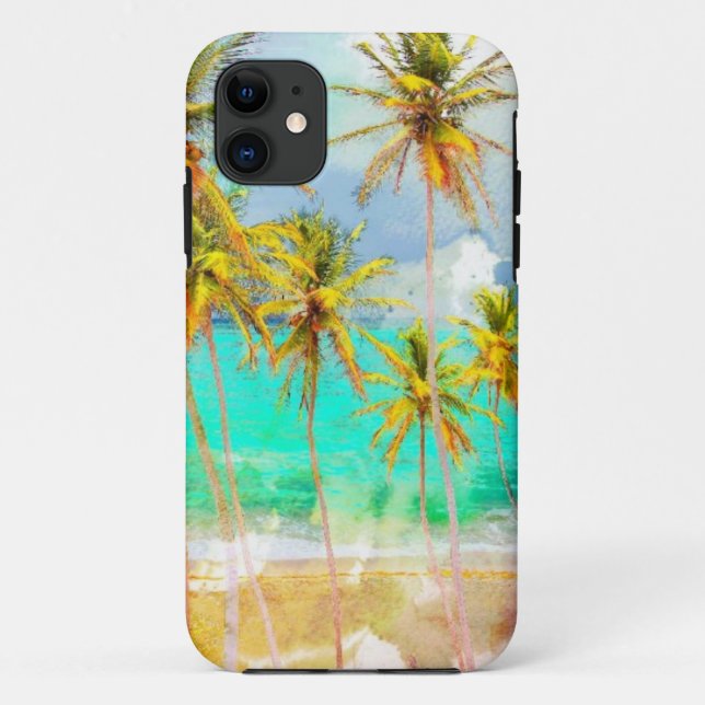 Tropical Beach Ocean Custom iPhone Case (Back)