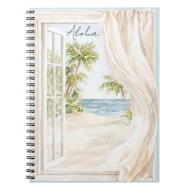Tropical Beach Ocean Hawaii Aloha Notebook (Front)