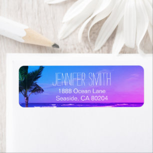 Tropical Beach Ocean Return Adresse Label