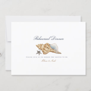 Tropical Beach Ocean Shell Rehearsal Dinner Card