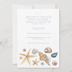 Tropical Beach Ocean Shell Save The Date Card
