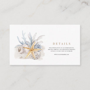 Tropical Beach Ocean Shell Wedding Details  Enclosure Card