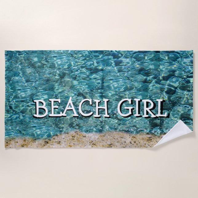 Tropical Beach Ocean Water View Towel (Front)