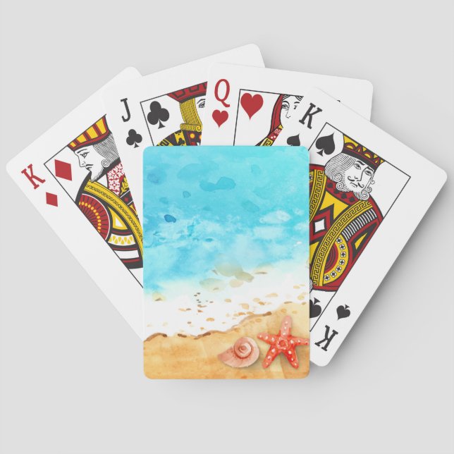 Tropical Beach Ocean Waves Bicycle Playing Cards (Back)