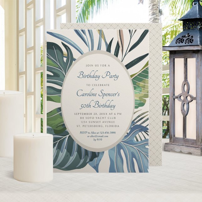 Tropical Beach Palm Birthday Invitation (Creator Uploaded)