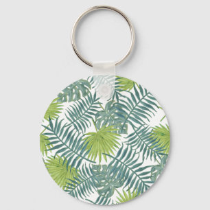 Tropical Beach Palm Leaves Art Graphic Keychain