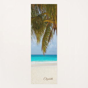 Tropical Beach,Palm-Personalized Yoga Mat