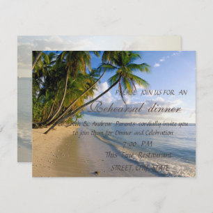 Tropical Beach,Palm  Rehearsal Dinner Invitation