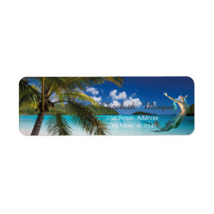 Tropical Beach ,Palm, Sea Mermaid