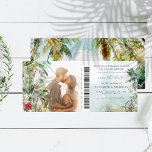 Tropical Beach Palm Tree | Boarding Pass<br><div class="desc">This "boarding pass" photo save the date card features your photo framed by beautiful palm trees and soft beach background. These professionally designed cards are quickly customizable. No matter what time of year, we can pretend we’re on a tropical island lush tropical greenery! While this palette emanates a tropical feel,...</div>