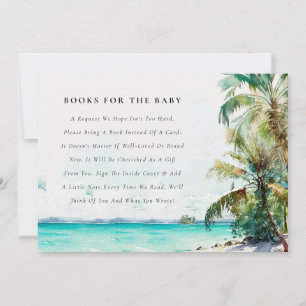 Tropical Beach Palm Tree Books For Baby Shower Invitation