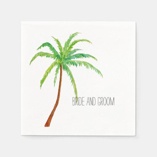 Tropical Beach Palm Tree Napkin (Front)