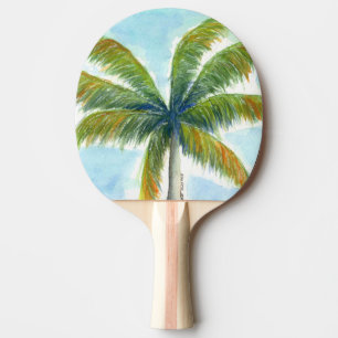 Tropical Beach palm tree on a sunny day Ping Pong Paddle