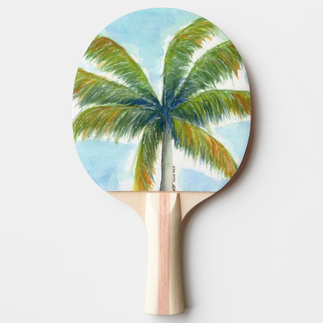 Tropical Beach palm tree on a sunny day Ping Pong Paddle (Front)