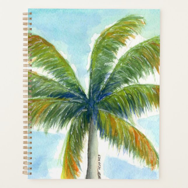 Tropical Beach palm tree on a sunny day Planner (Front)