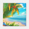 Tropical Beach Palm Tree Scene