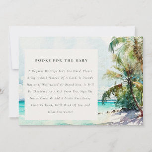 Tropical Beach Palm Trees Books For Baby Shower Invitation