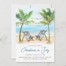 Tropical Beach Palm Trees Christmas in July
