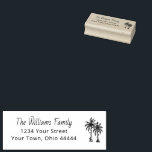 Tropical Beach Palm Trees Christmas Return Address Rubber Stamp<br><div class="desc">Tropical Christmas return address rubber stamp,  with a palm trees and string lights design. With customizable lettering,  you add your own information. Great for your beach themed holiday cards and invitations.</div>