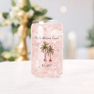 Tropical Beach Palm Trees Drawing Summer   Can Glass