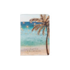 Tropical beach palm trees passport holder