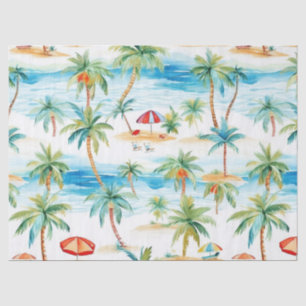 Tropical Beach Palm Trees Tissue Paper