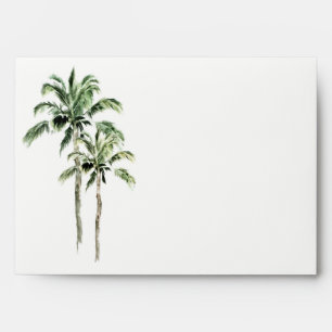 Tropical Beach Palm Trees Watercolor Address Envelope