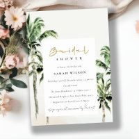 Tropical Beach Palm Trees Watercolor Bridal Shower