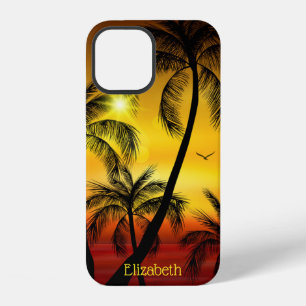 Tropical Beach Palms Personalized iPhone 12 Case