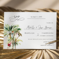 Tropical Beach Palms Wedding RSVP