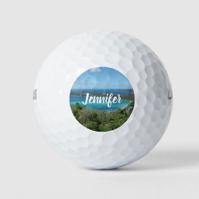 Tropical Beach Paradise DIY Personalized Photo Golf Balls (Front)