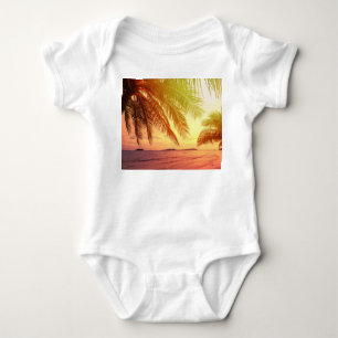 Tropical Beach Paradise: Serene Landscape. Baby Bodysuit