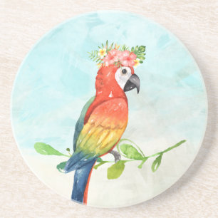 Tropical Beach Parrot Coaster