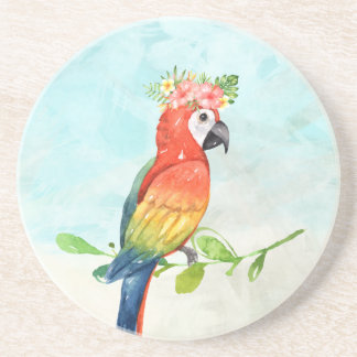Tropical Beach Parrot Coaster