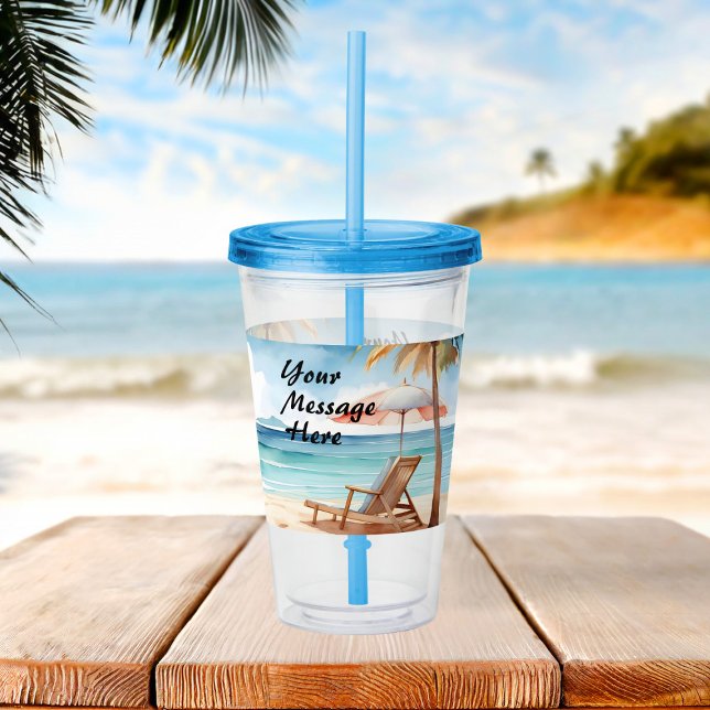 Tropical Beach Party Acrylic Tumbler (Creator Uploaded)