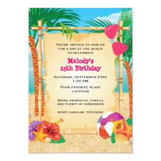 beach party invitations