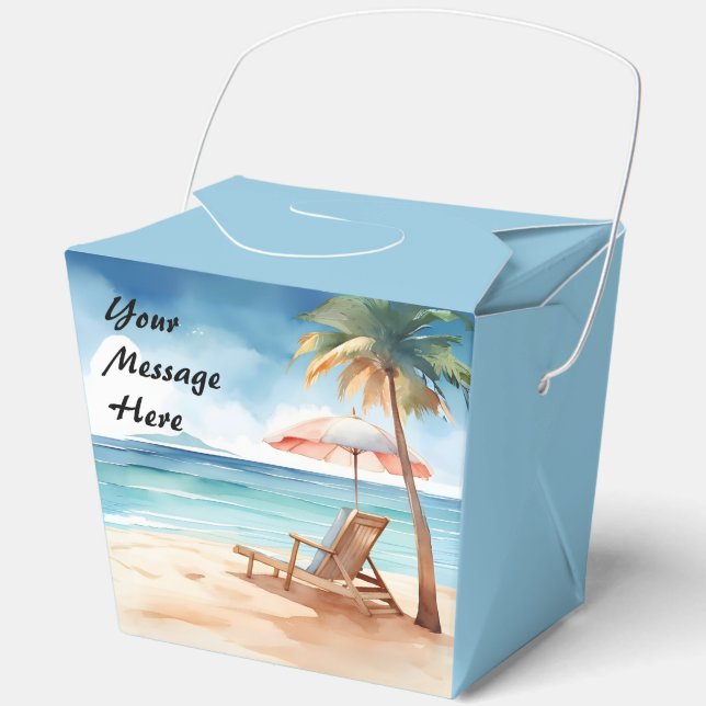 Tropical Beach Party  Favor Box (Front)