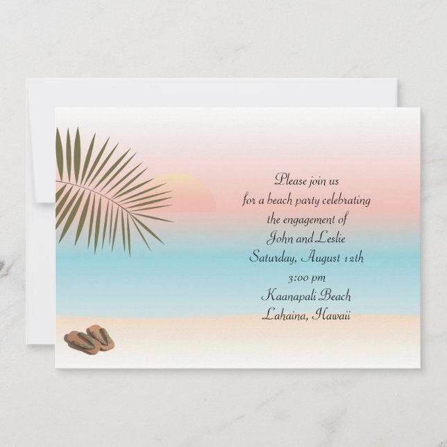 Tropical Beach Party Invitation (Front)