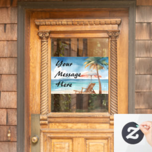 Tropical Beach Party Window Cling