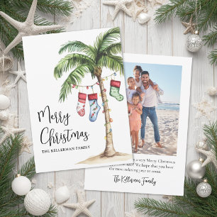 Tropical Beach Photo Christmas Holiday Card