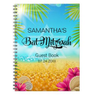 Tropical Beach Pink Hibiscus Guest Book