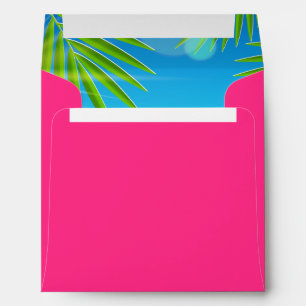 Tropical Beach Pink Return Address Envelope