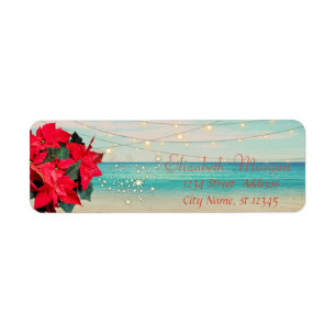Tropical,Beach,Poinsettia, Lights, Snowflakes