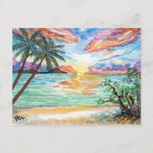 Tropical Beach Postcard
