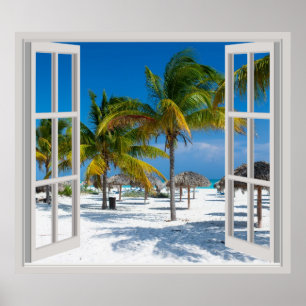 Tropical beach poster